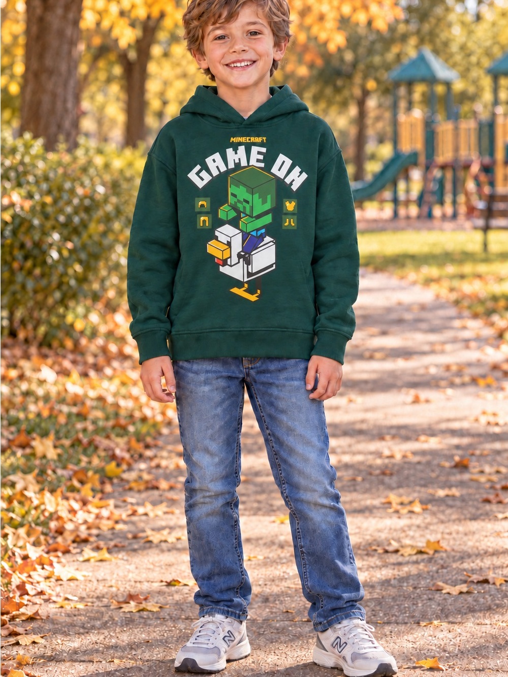 Minecraft boys Game On pullover hoodie size 7–8 NWT